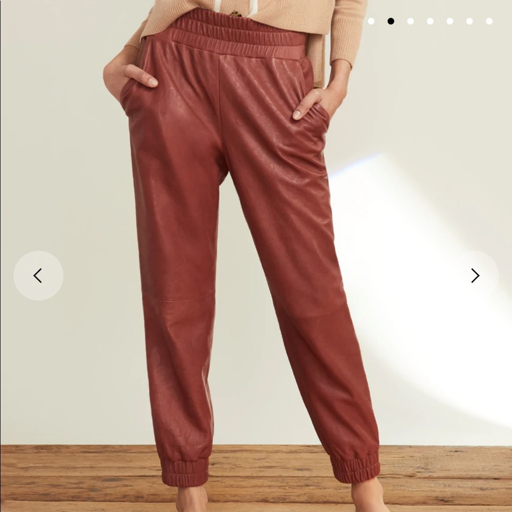 Veronica Beard | Wasia Rust Leather Jogger Pant | Sz 4 | NWT